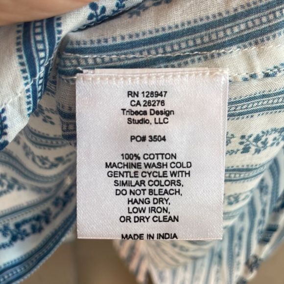 🎀Nili Lotan Kate button up shirt in blue white floral 100% cotton - Picture 7 of 7